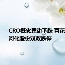 CRO概念异动下跌 百花医药、河化股份双双跌停