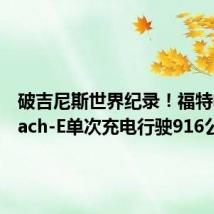 破吉尼斯世界纪录!福特电马Mach-E单次充电行驶916公里