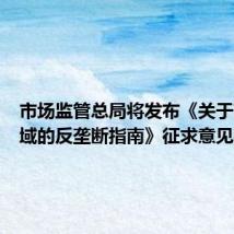 市场监管总局将发布《关于药品领域的反垄断指南》征求意见稿