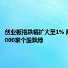 创业板指跌幅扩大至1% 两市超4000家个股飘绿