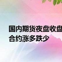 国内期货夜盘收盘主力合约涨多跌少