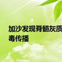 加沙发现脊髓灰质炎病毒传播