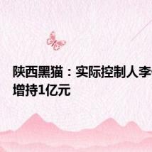 陕西黑猫:实际控制人李保平拟增持1亿元