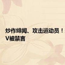 炒作绯闻、攻击运动员！多名大V被禁言