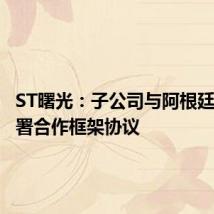 ST曙光:子公司与阿根廷公司签署合作框架协议