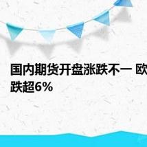 国内期货开盘涨跌不一 欧线集运跌超6%