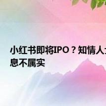 小红书即将IPO?知情人士:消息不属实