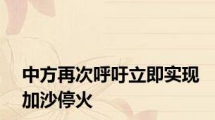 中方再次呼吁立即实现加沙停火