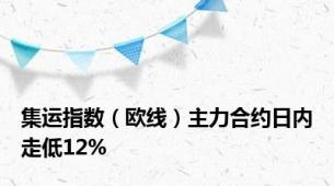 集运指数（欧线）主力合约日内走低12%