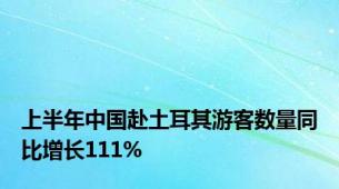 上半年中国赴土耳其游客数量同比增长111%