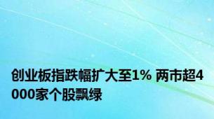 创业板指跌幅扩大至1% 两市超4000家个股飘绿
