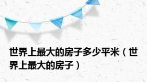世界上最大的房子多少平米（世界上最大的房子）