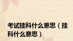 考试挂科什么意思（挂科什么意思）