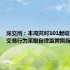深交所：本周共对101起证券异常交易行为采取自律监管措施