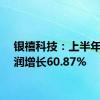 银禧科技：上半年净利润增长60.87%