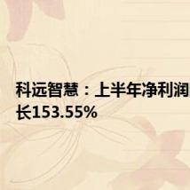 科远智慧：上半年净利润同比增长153.55%