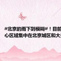 #北京的雨下到模糊#!目前降雨核心区域集中在北京城区和大兴[