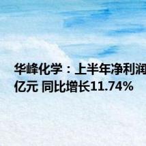 华峰化学：上半年净利润15.18亿元 同比增长11.74%