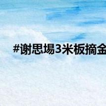 #谢思埸3米板摘金#