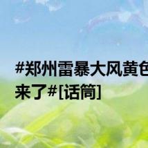 #郑州雷暴大风黄色预警来了#[话筒]