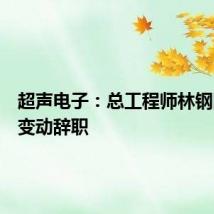 超声电子：总工程师林钢因工作变动辞职