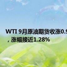 WTI 9月原油期货收涨0.96美元,涨幅接近1.28%