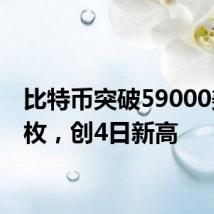 比特币突破59000美元/枚，创4日新高