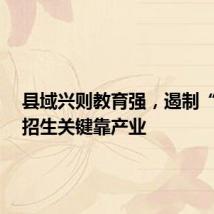 县域兴则教育强,遏制“掐尖”招生关键靠产业