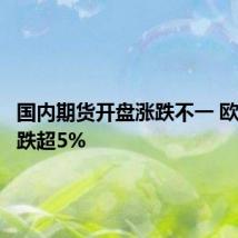 国内期货开盘涨跌不一 欧线集运跌超5%