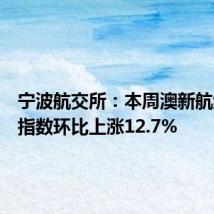 宁波航交所：本周澳新航线运价指数环比上涨12.7%