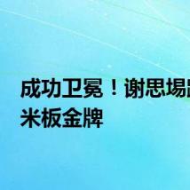 成功卫冕!谢思埸跳水3米板金牌