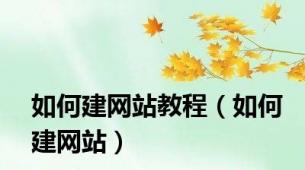 如何建网站教程（如何建网站）