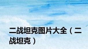 二战坦克图片大全（二战坦克）