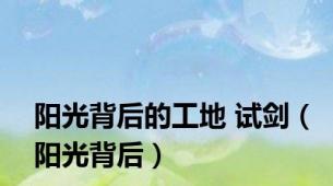 阳光背后的工地 试剑（阳光背后）