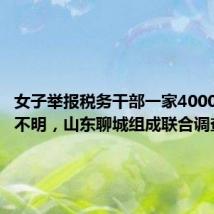 女子举报税务干部一家4000万来路不明,山东聊城组成联合调查组