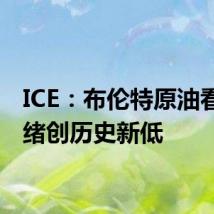 ICE:布伦特原油看涨情绪创历史新低