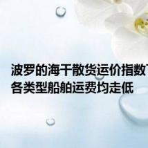 波罗的海干散货运价指数下跌 因各类型船舶运费均走低