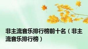 非主流音乐排行榜前十名（非主流音乐排行榜）
