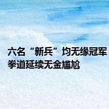 六名“新兵”均无缘冠军 中国跆拳道延续无金尴尬