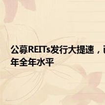 公募REITs发行大提速，已超去年全年水平