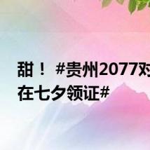 甜! #贵州2077对新人在七夕领证#