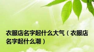 衣服店名字起什么大气（衣服店名字起什么潮）
