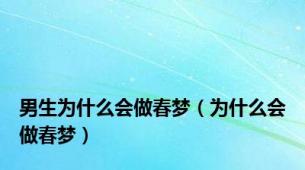男生为什么会做春梦（为什么会做春梦）