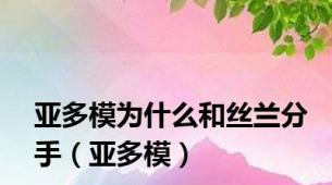 亚多模为什么和丝兰分手（亚多模）