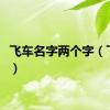 飞车名字两个字（飞车名）