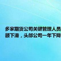 多家期货公司关键管理人员薪酬总额下滑,头部公司一年下降68%