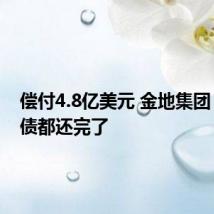 偿付4.8亿美元 金地集团:美元债都还完了