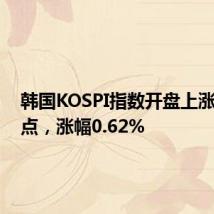 韩国KOSPI指数开盘上涨16.13点,涨幅0.62%