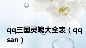 qq三国灵魄大全表（qqsan）