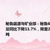 秘鲁能源与矿业部：秘鲁6月份铜产量同比下降11.7%，降至213,578吨